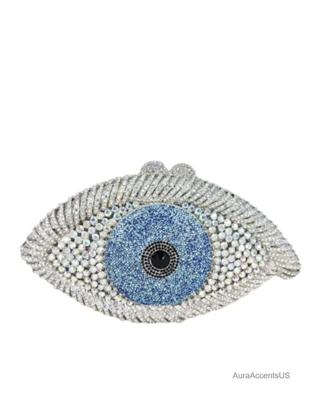 Evil Eye Crystal Clutch Purse with Glitter Rhinestone Handbag